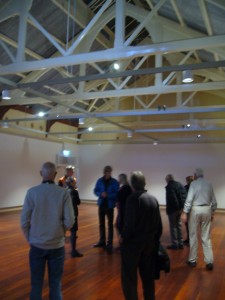 Original rafters now visible in original historic gallery space